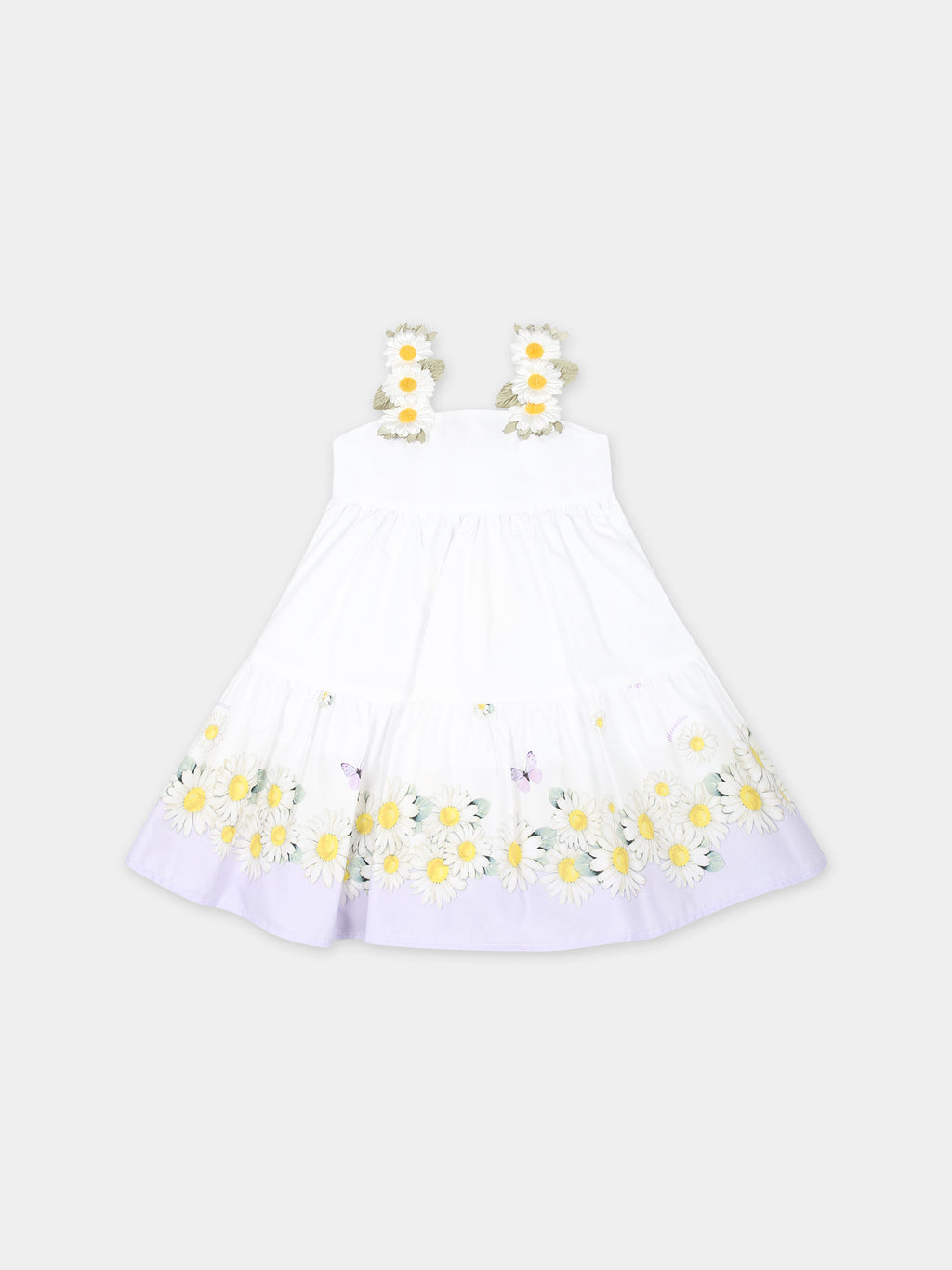 Vestito bianco per neonata con margherite